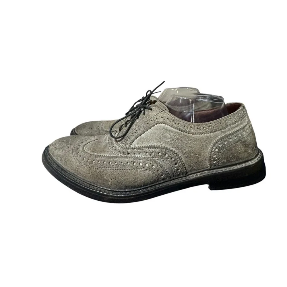 Allen Edmonds McTavish Wingtip Oxford Shoes Mens US 10.5 B Smokey Grey Leather